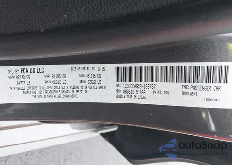 2016 Chrysler 200 Limited from USA, damaged, VIN 1C3CCCAGXGN103767
